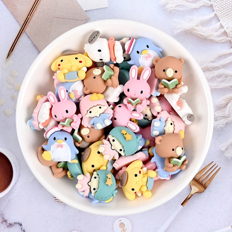Charm (C241) slime/ Dụng Cụ Trang trí [Ko Keo &amp; Nút] Hình Thú Cưng và Bé Gái - Giá 1 cái