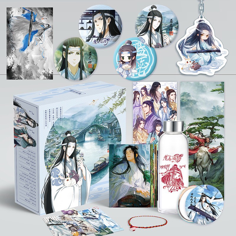 Hộp quà tặng anime  Ma đạo tổ sư mẫu lớn có bình nước bookmark postcard huy hiệu ảnh dán thẻ poster