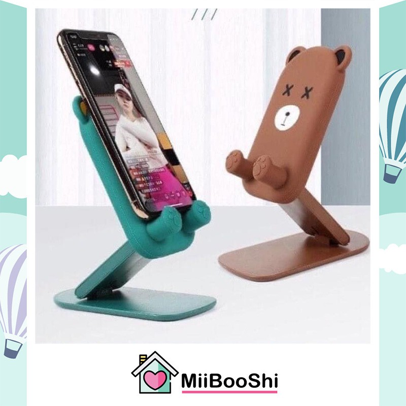 Giá đỡ máy tính bảng điện thoại đa năng để bàn điều chỉnh cao thấp gấp gọn tiện lợi hình đáng yêu MiibooShi TQ4444D5