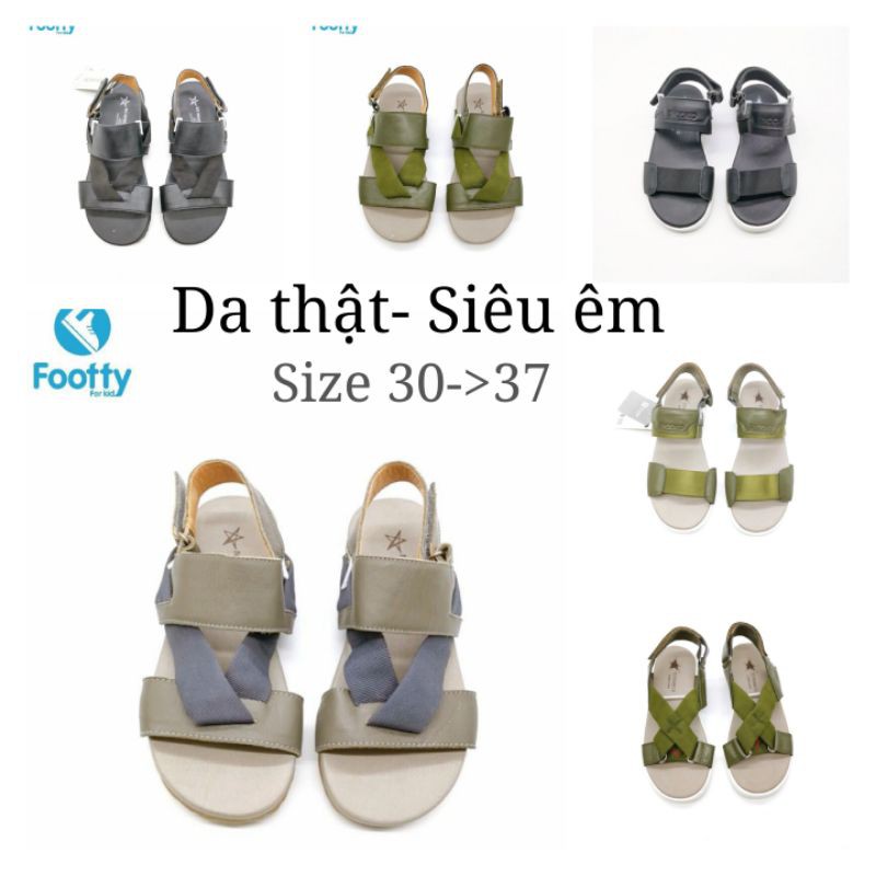 SANDAL BÉ TRAI &amp; BÉ GÁI DA THẬT SIZE 30-&gt;36