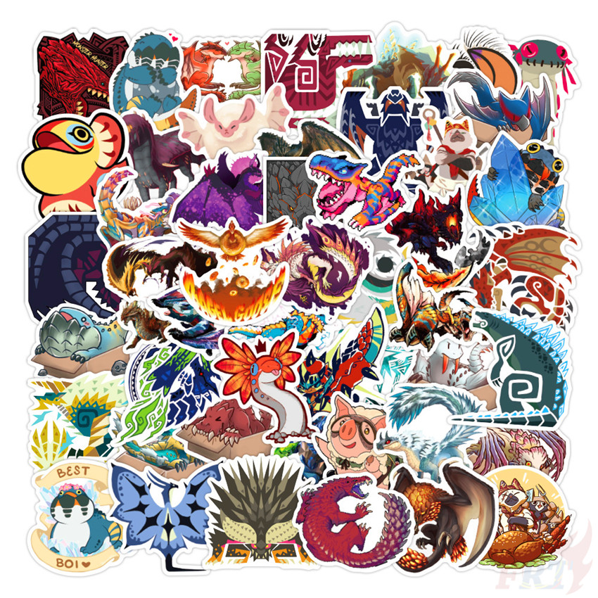 ❉ Monster Hunter Series 01 Stickers ❉ 50Pcs/Set Anime Games DIY Fashion Waterproof Decals Doodle Stickers