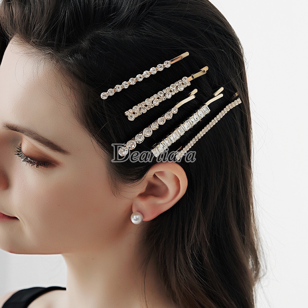 Set 5 Kẹp Tóc Đính Đá Thời Trang Nữ Tính