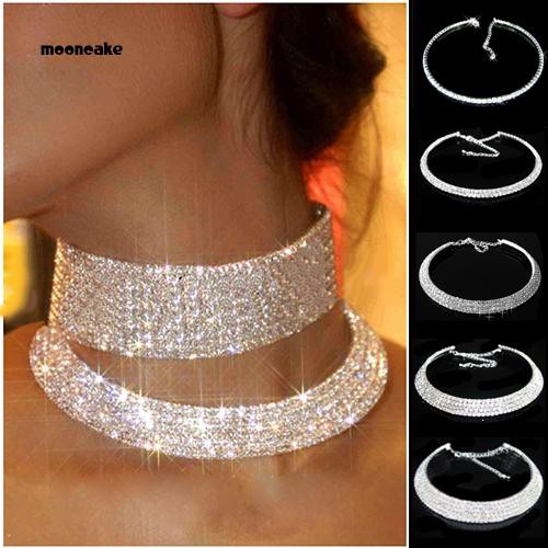 Vòng cổ choker đính đá mặt trăng thời trang sang trọng