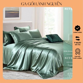 Bộ ga gối Hàn Quốc chất phi lụa mềm mịn thoáng mát tông Xanh lá - LanhNguyenShop