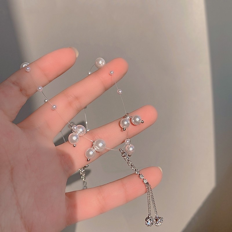 Vòng Cổ Choker Đính Ngọc Trai Nhân Tạo Phong Cách Hàn Quốc