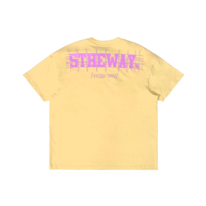 5THEWAY /public icon/ Letter Drop Shoulder Tee in CREAM aka Áo Thun Vàng Tay Ngắn