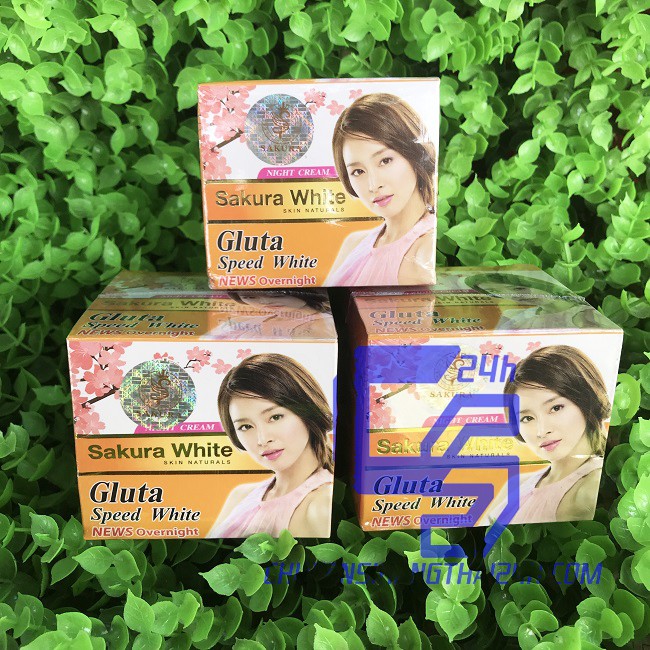 KEM DƯỠNG TRẮNG DA BAN ĐÊM SAKURA WHITE GLUTA SPEED WHITE