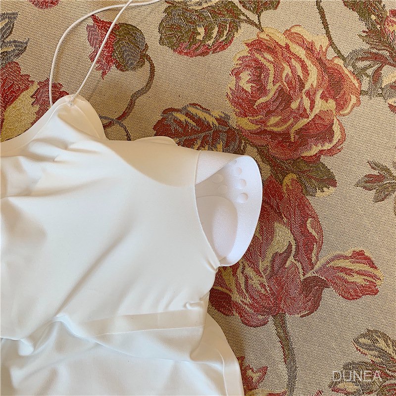 DUNEA Áo Hai Dây Không Đường May Có Mút Đệm Ngực Thiết Kế Mới Thời Trang Dành Cho Nữ