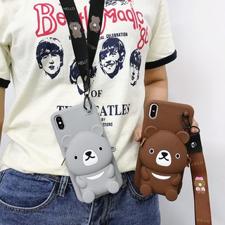 Ốp điện thoại silicon mềm in hình Gấu Kumamon 3D dễ thương cho iPhone X 4 4s 5 5s SE 6 6s 7 8 6P 7P 8P