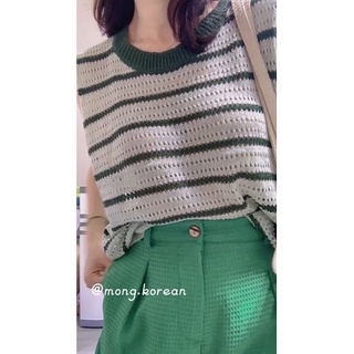 Áo len kẻ Hàn Quốc