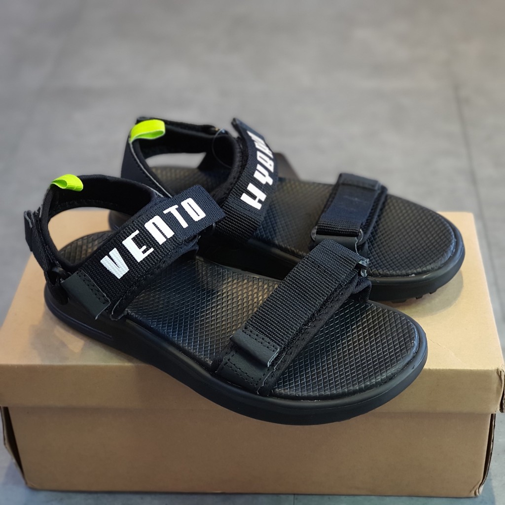 Sandal Vento nam nữ 1 quai đế bệt SD-NB37 Black Green, Grey Orange (Đen Xanh, Xám Cam)