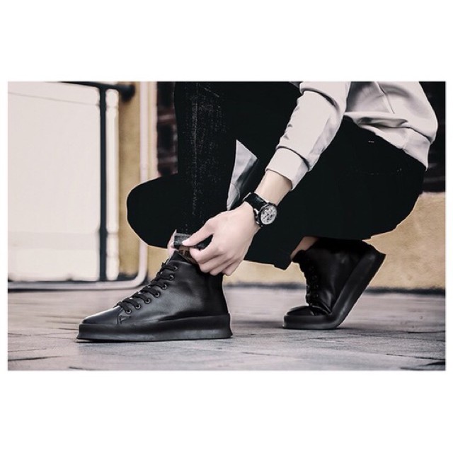 Giày Da Nam Cổ Cao Kiểu Dáng Hàn Quốc- FullBox cực rẻ