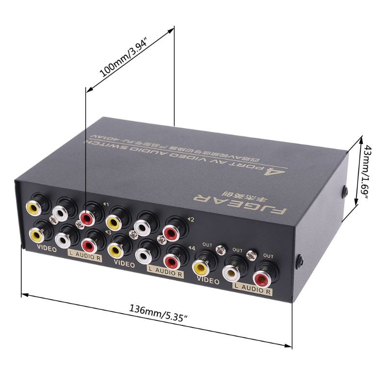 Bộ Chia Âm Thanh 4 Cổng Av Rca 4 Vào 1