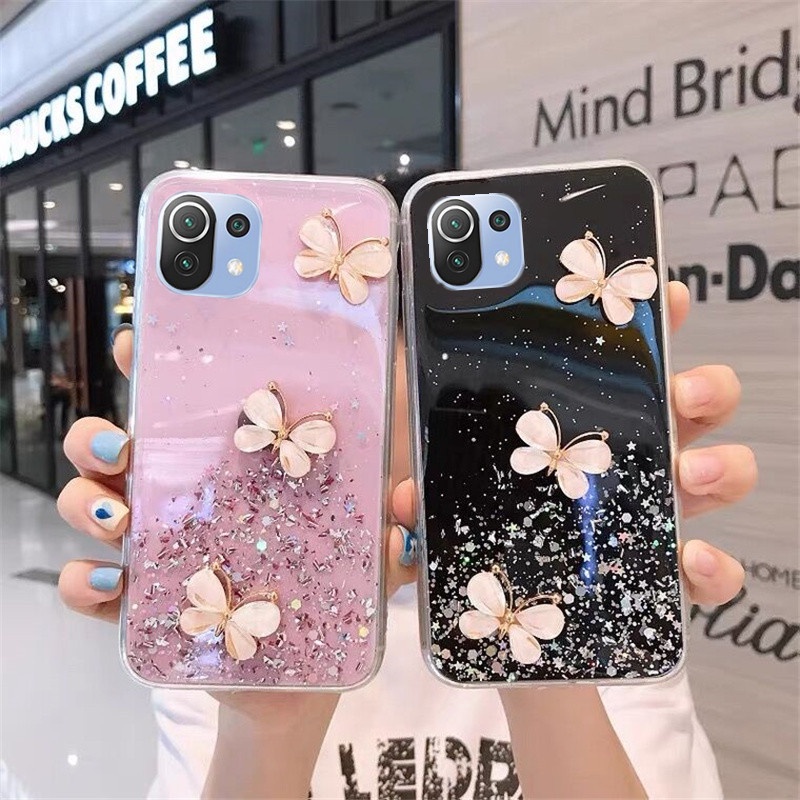 Ốp Điện Thoại Silicon Mềm Chống Trượt Hình Bướm Cho Xiaomi 11 Lite 5G NE 10 Pro Note 10 Lite