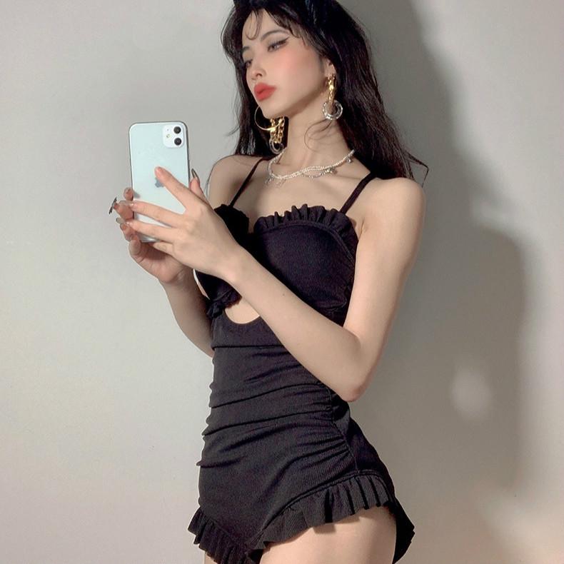 Swimwear Korean style INS thin cover belly fairy chest gather one-piece swimsuit | BigBuy360 - bigbuy360.vn