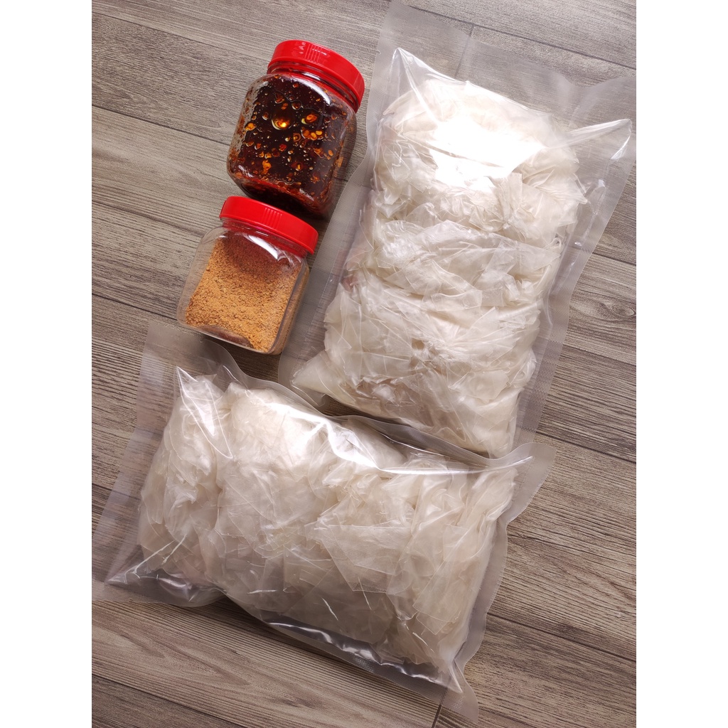 [1kg PSMN sa tế] | Combo 1kg bánh tráng phơi sương + 1 hủ muối nhuyễn + 1 hủ sa tế | Chợ Cô Thu