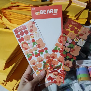 SET 2 TẤM STICKER GẤU TRANG TRÍ BULLET JOURNAL, TOPLOADER, BINDER