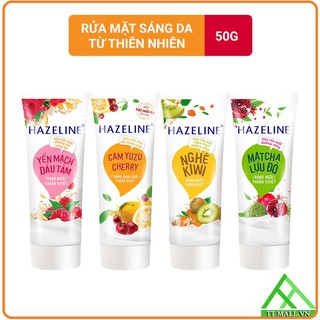 Sữa Rửa Mặt Hazeline 50g - Các loại Matcha Lựu Đỏ, Yến Mạch Dâu Tằm, Nghệ Kiwi