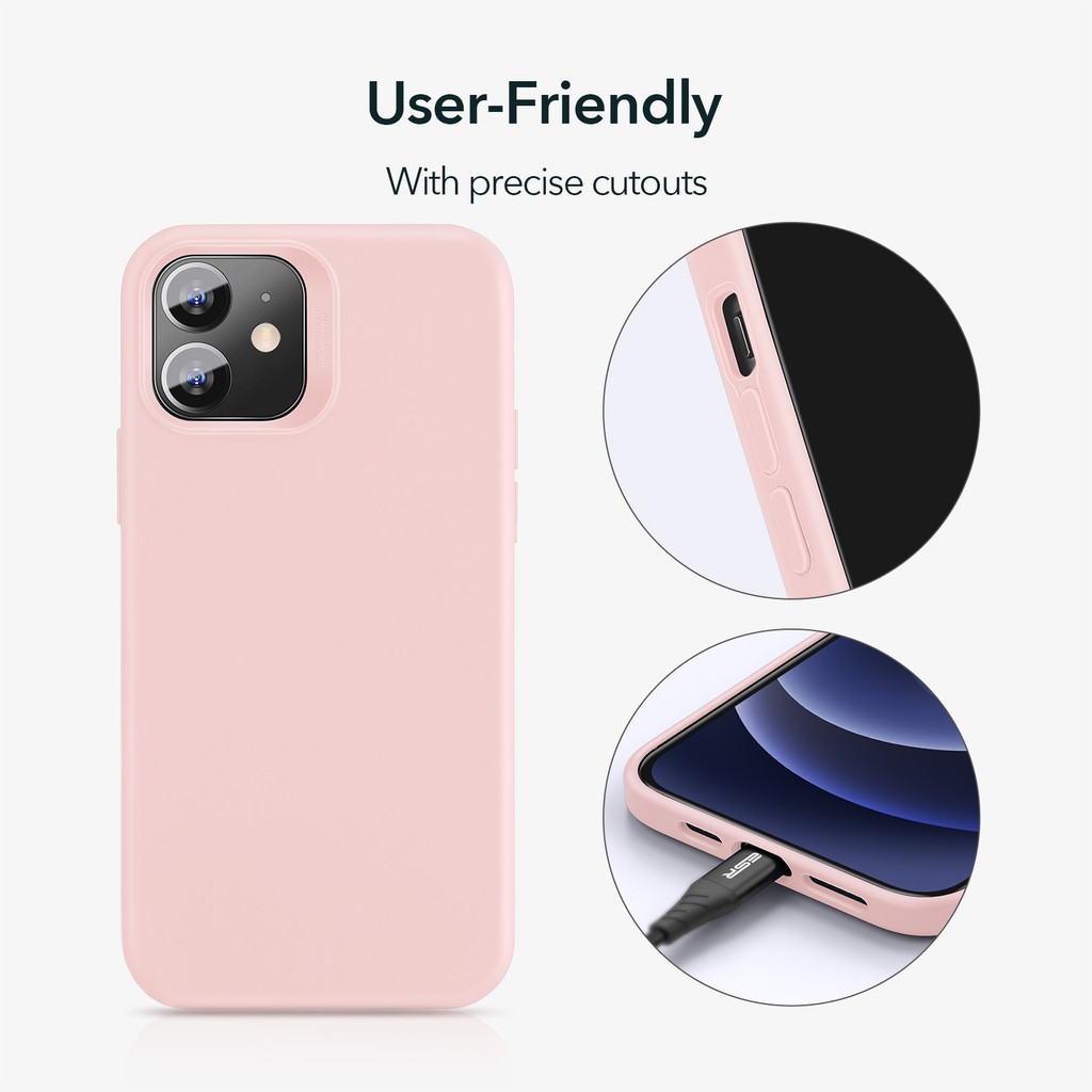 Ốp Điện Thoại ESR Cao Su Silicone Mềm Màu Trơn Cho IPHONE 12