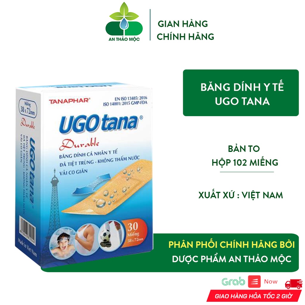 Băng Dính Cá Nhân Y Tế Ugo Tana Tanaphar Độ Dính Chắc Hộp 102 Miếng