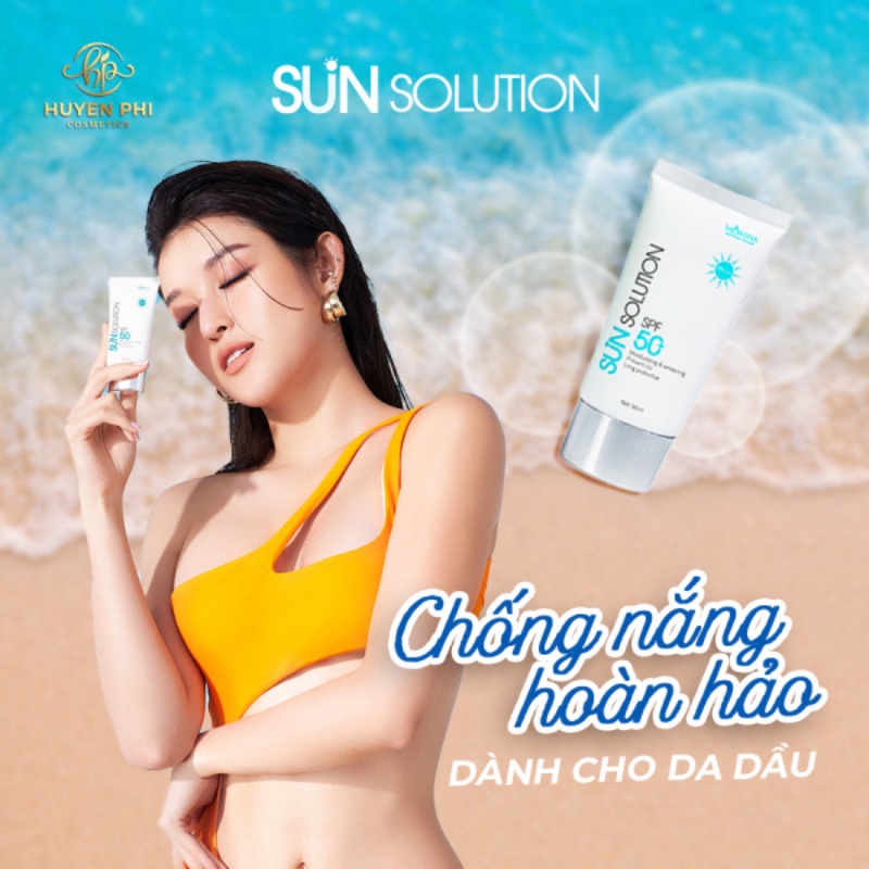 Kem chống nắng nâng tone dưỡng trắng da mặt Huyền Phi SPF50+ 50ml dưỡng ẩm kiềm dầu cho da dầu mụn, Hazuka Love True