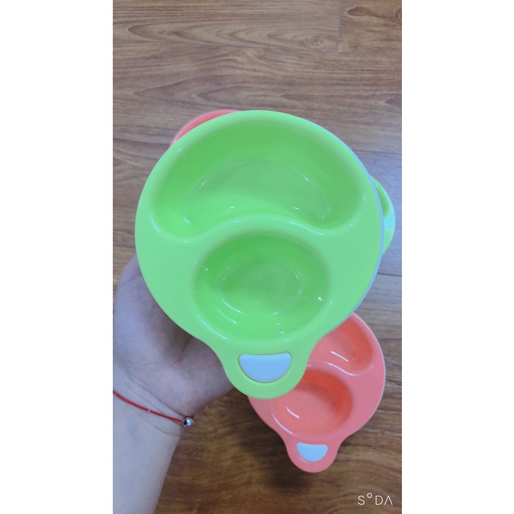 Bát ăn dặm 2 ngăn Paku Inomata Nhật cho bé (đáy có thể tháo rời thành bát) FREE SHIP GIÁ SỐC