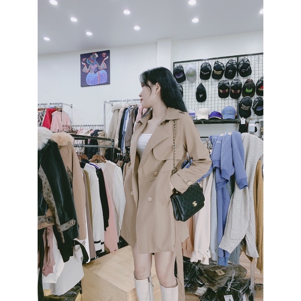 Áo mangto cúc đồng dáng lỡ hot hit 2023