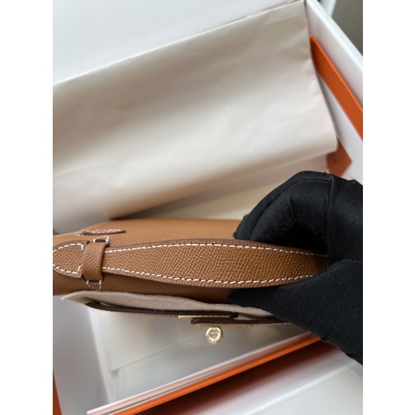 TÚI MINI KELLY POCHETTE DA XƯỚC KHOÁ VÀNG TẶNG KÈM DÂY XÍCH