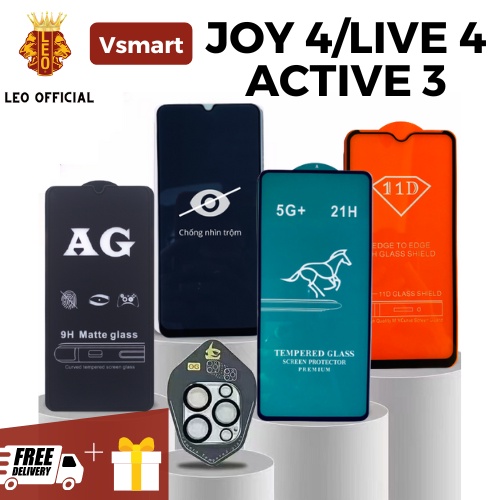 Kính cường lực Vsmart Joy 4/ Live 4/ Active 3 Full màn hình cao cấp 🎁Quà Tặng 🎁 Siêu mượt- Siêu chuẩn - Độ trong HD+