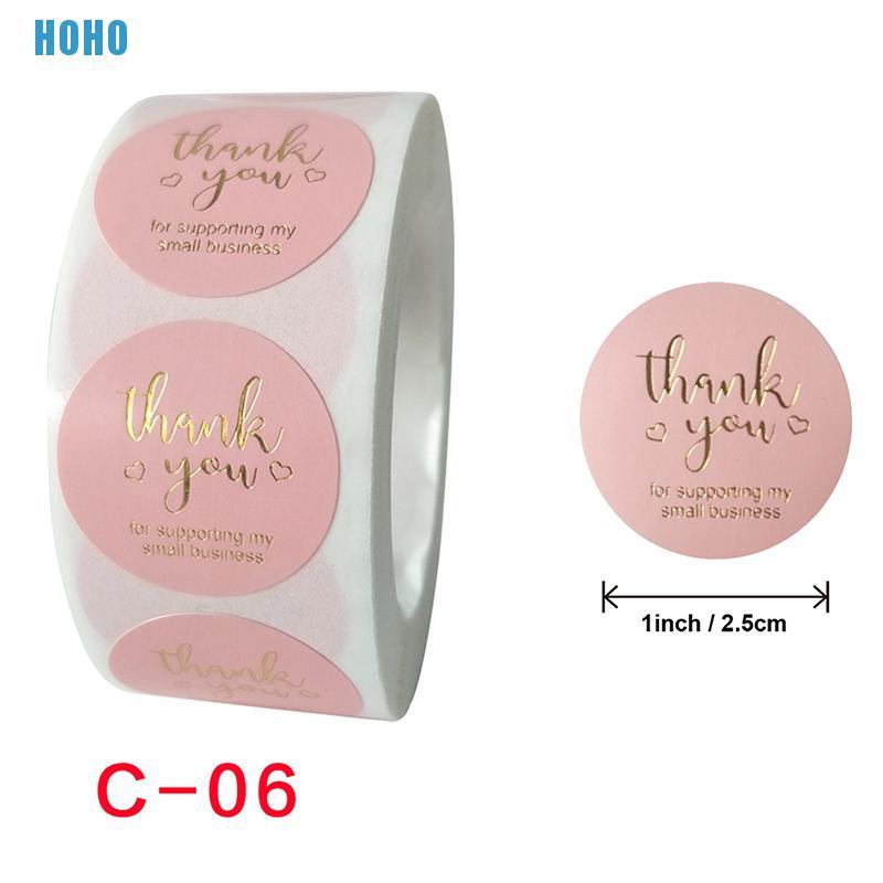 Set 500 Miếng Dán Chữ Thank You Màu Hồng Dễ Thương Độc Đáo