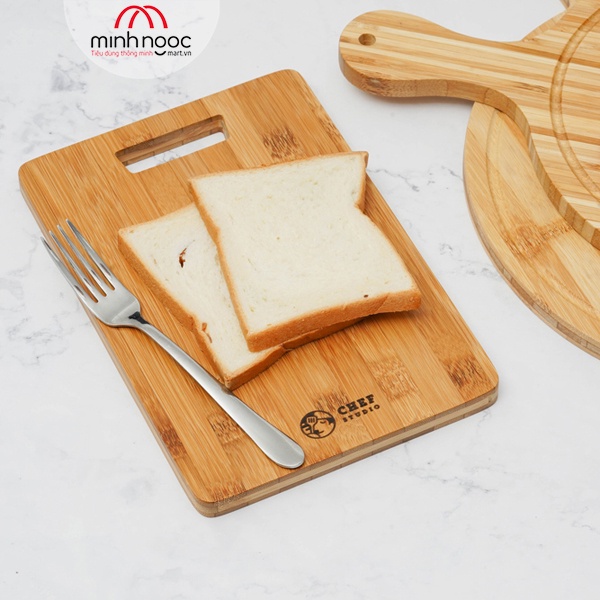 Thớt tre Chef Studio hình chữ nhật 26x18x1.5cm, MSP-CB24S. Cắt, thái rau củ, dùng decor món ăn, bày trí