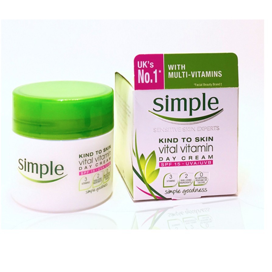 Kem Dưỡng Da Ban Ngày Simple Kind To Skin Vital Vitamin Day Cream SPF15