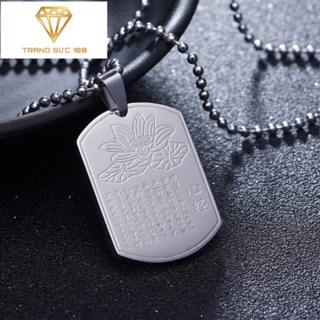 Dây chuyền titan chú đại bi bông sen