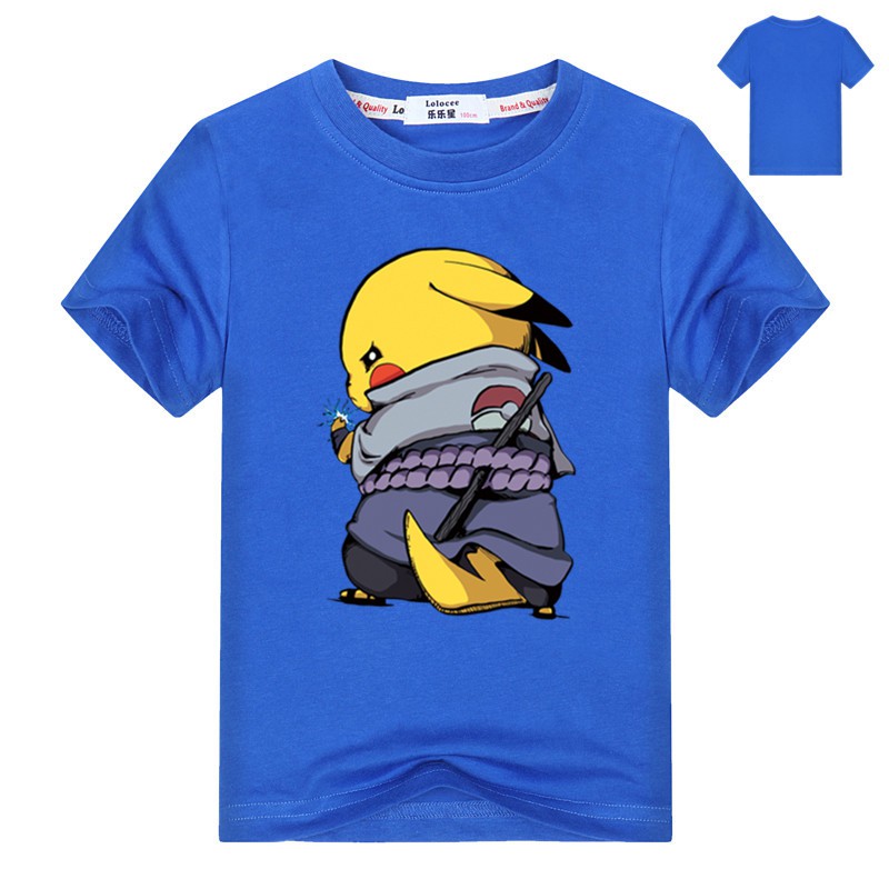 Áo Thun Tay Ngắn In Hình Pikachu Pokemon Dễ Thương