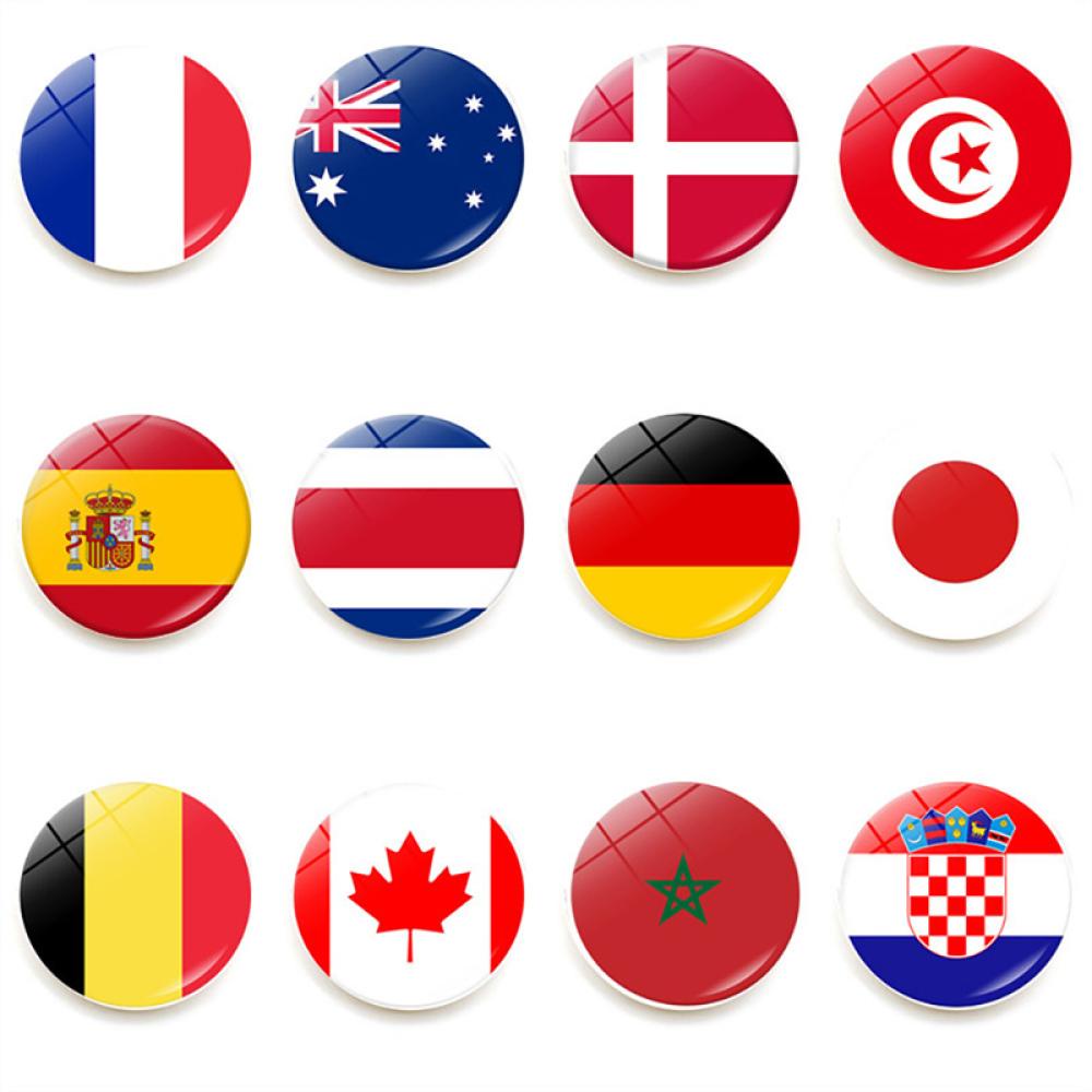 Miếng Dán Nam Châm 3D Nhắc Nhở Trang Trí Tủ Lạnh B4J1 Hình Cờ Các Nước Tham Gia World Cup