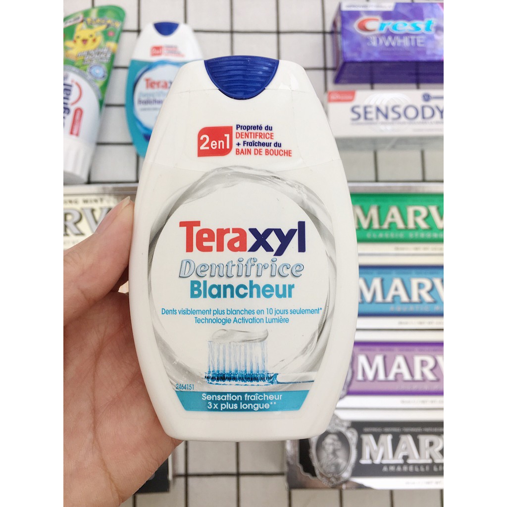 Kem Đánh Răng Làm Trắng Răng Teraxyl Dentifrice Blancheur 2 in 1 75ml Trắng