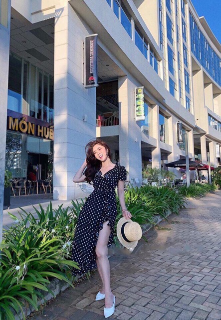 ĐẦM MIDI CHẤM BI XẺ TÀ