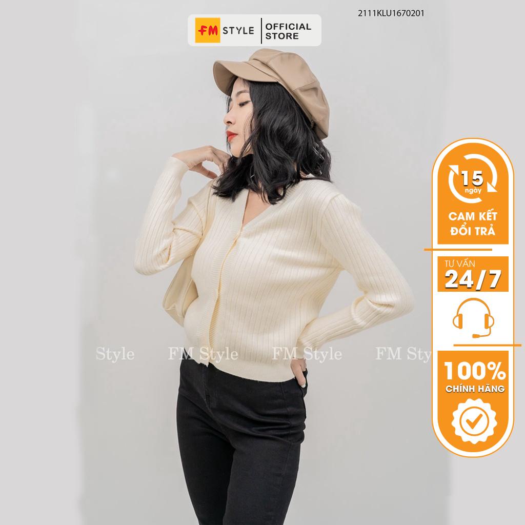 Áo khoác cardigan nữ FM Style cổ tim chất len tăm xịn nhẹ phong cách nhẹ nhàng thời trang thu đông hàn quốc 211102351