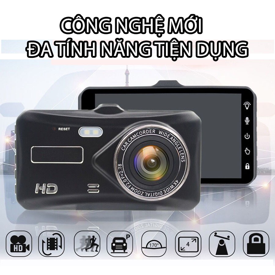 [MIỄN PHÍ GIAO HÀNG] Camera hành trình ô tô Ống kính kép 4 inch Car DVR 1080P (BẢO HÀNH 12 THÁNG) – BMCar – BM60