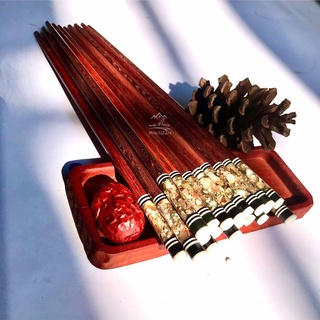 Đũa Gỗ Trắc Bọc Đầu Vụn Xà Cứ Cao Cấp - Đũa Gỗ Tự Nhiên Không Chất Bảo Quản Mẫu 10