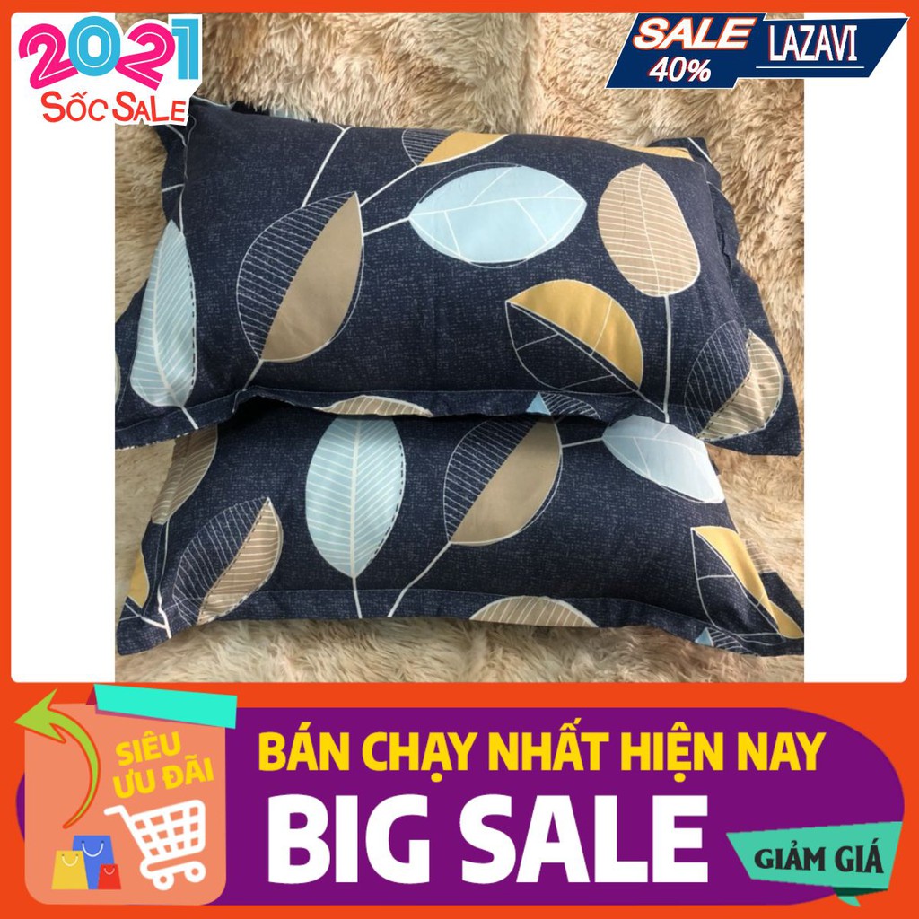 [Vỏ gối nằm-áo gối nằm]Combo 2 vỏ gối nằm cotton poly có họa tiết Mã VGN205