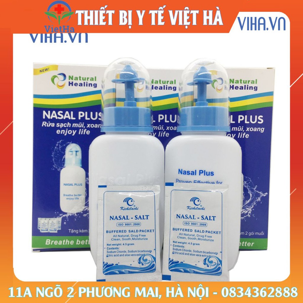 Bình rửa mũi Nasal Plus kèm 2 gói muối