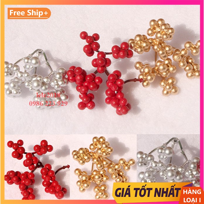 Set 5 chùm Cherry nhiều quả trang trí Noel