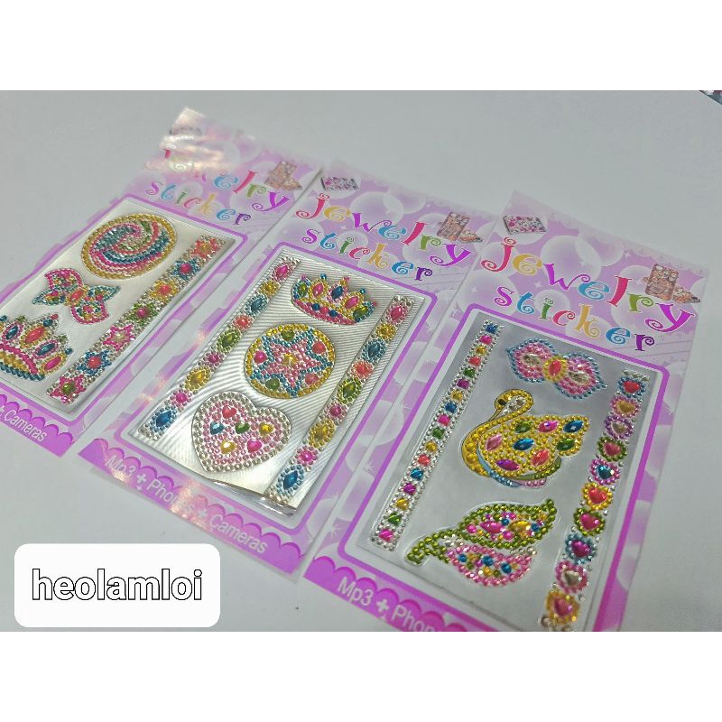 Vỉ sticker hạt đá loại siêu mỏng, lấp lánh, chuyên dùng trang trí ốp điện thoại và đồ dùng