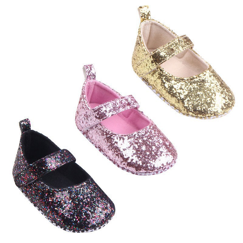 Giày búp bê kim tuyến lấp lánh xinh xắn cho bé