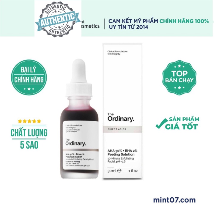 Serum The Ordinary AHA 30% và BHA 2% Peeling Solution
