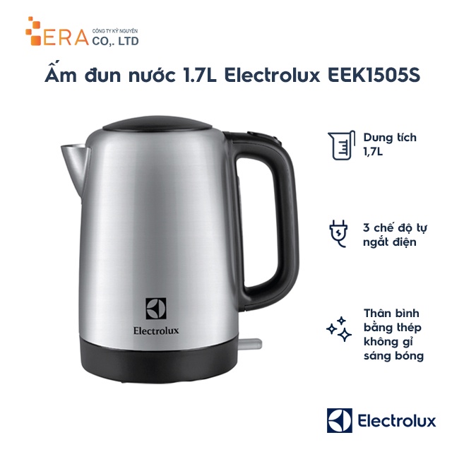 [Mã ELHADEV giảm 4% đơn 300K] Bình đun siêu tốc Electrolux EEK1505S 1.7 lít