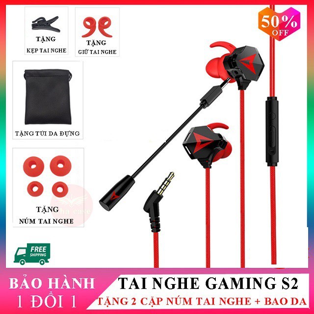 Tai nghe Game Thủ Chính Hãng Sendem S2 Cổng 3.5 - Tai nghe gaming S2 Có Mic rời Chuyên Nghiệp - Tặng Núm Cao Su