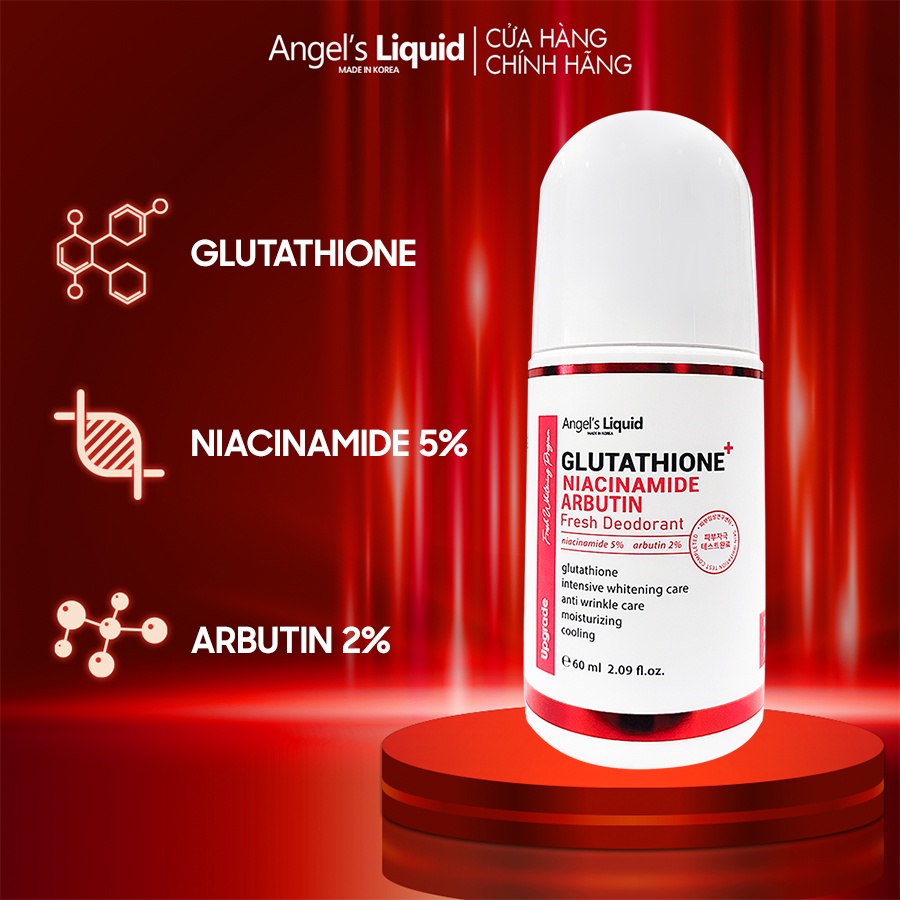 Lăn nách mờ thâm, dưỡng trắng da Angel's Liquid Glutathione plus Niacinamide Arbutin Fresh Deodorant 60ml