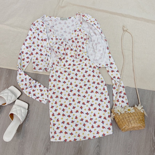 SET ĐẦM BODY KÈM KHOÁC HOA